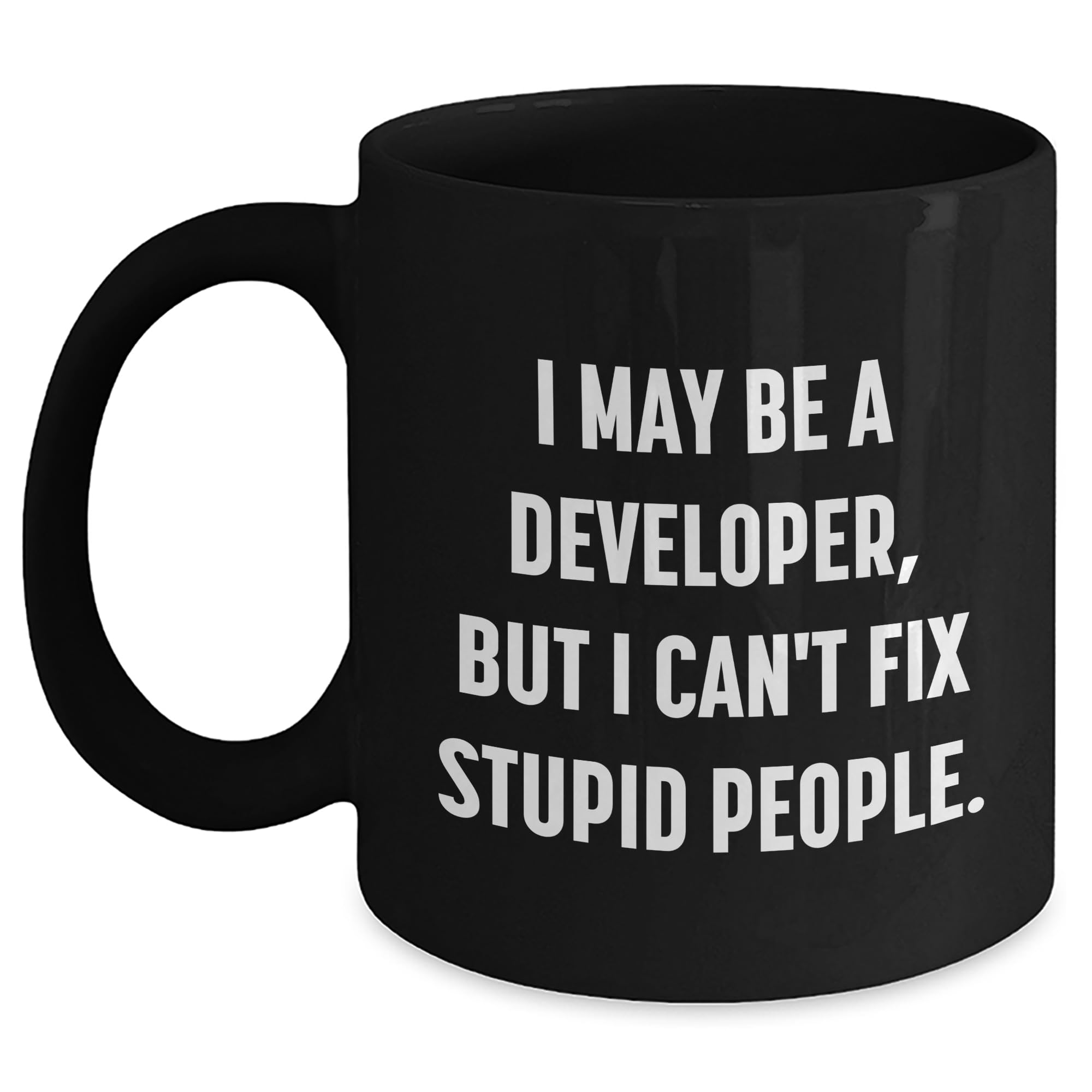 Developer's Coffee Mug - I May Be A Developer, But I Can't Fix Stupid People. Valentine's Unique Gift for Friends, Coworkers, or Family