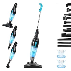 Intercleaner Corded Vacuum Cleaner 15KPa Powerful Suction with 400W Motor 12 in 1 Lightweight Bagless Stick Vac with