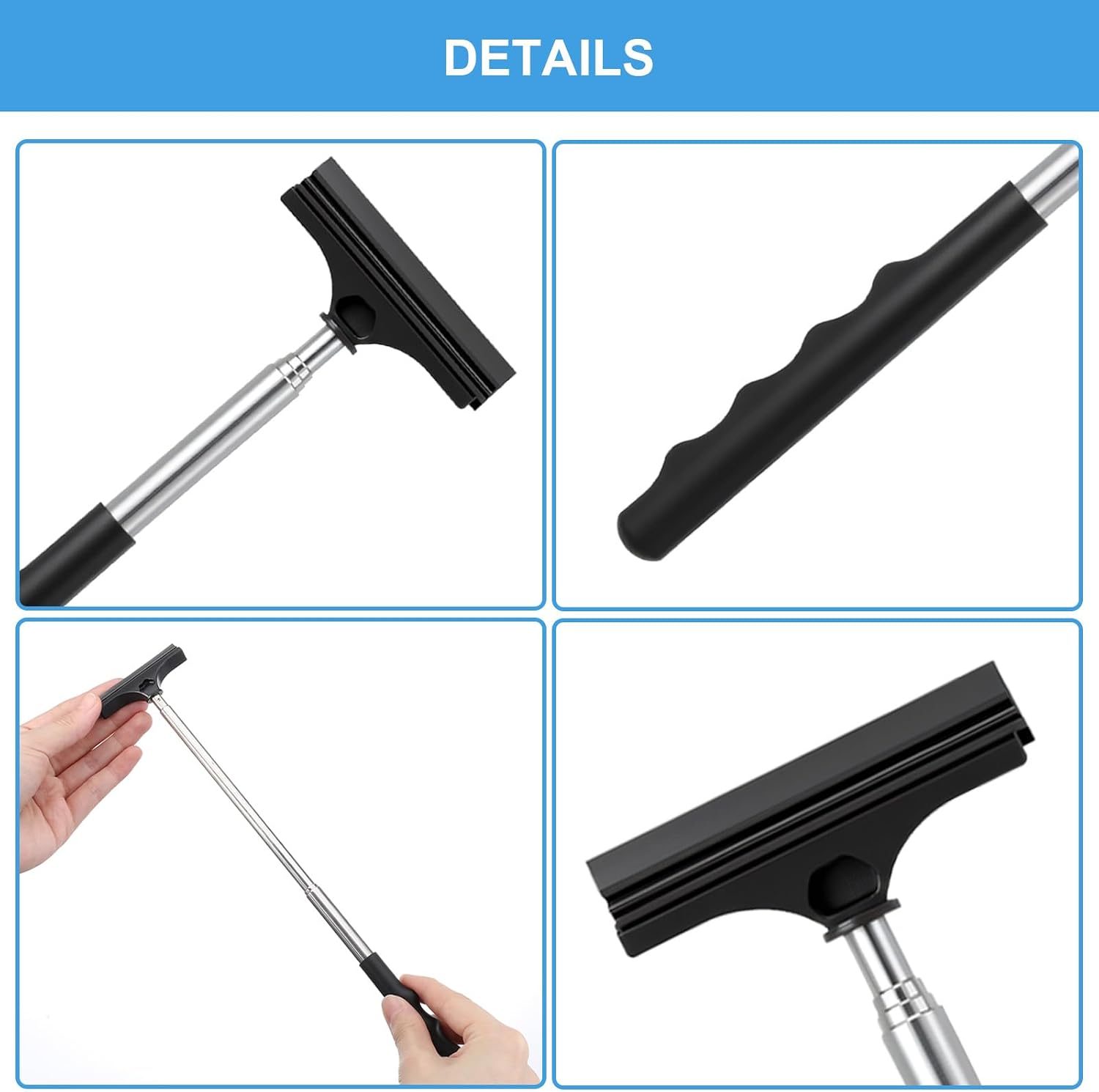 3 Pcs Car Mirror Squeegee Mini,3 Colors Side Mirror Squeegee,Extendable to 21.65 Inch,Portable Side View Mirrors Squeegees,for Cars Universal Cars (Blue, Black, Pink)