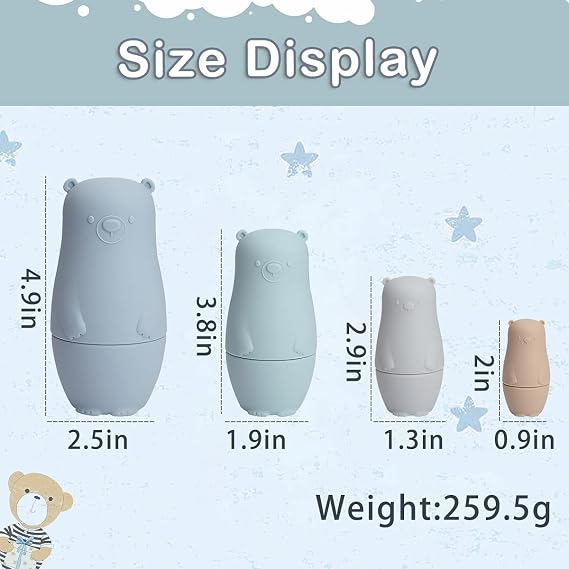OESSUF Nesting Dolls | Russian Silicone Nesting Dolls for Toddlers | Matryoshka Doll Montessori Educational Toy | Penguin Stacking Nesting Doll Toys | Gift for Kids 3 Years Up