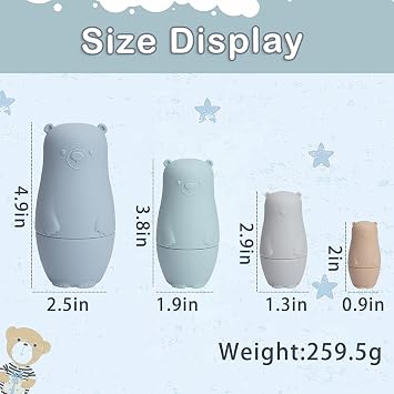 OESSUF Nesting Dolls | Russian Silicone Nesting Dolls for Toddlers | Matryoshka Doll Montessori Educational Toy | Penguin Stacking Nesting Doll Toys | Gift for Kids 3 Years Up