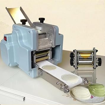 Automatic Dumpling Skin Maker Machine Stainless Steel, Commercial Spring Roll/Pierogi/Ravioli/Momo, Dough Sheeter Dumpling Wrapper Machine With Ravioli Square Skin,Round Model
