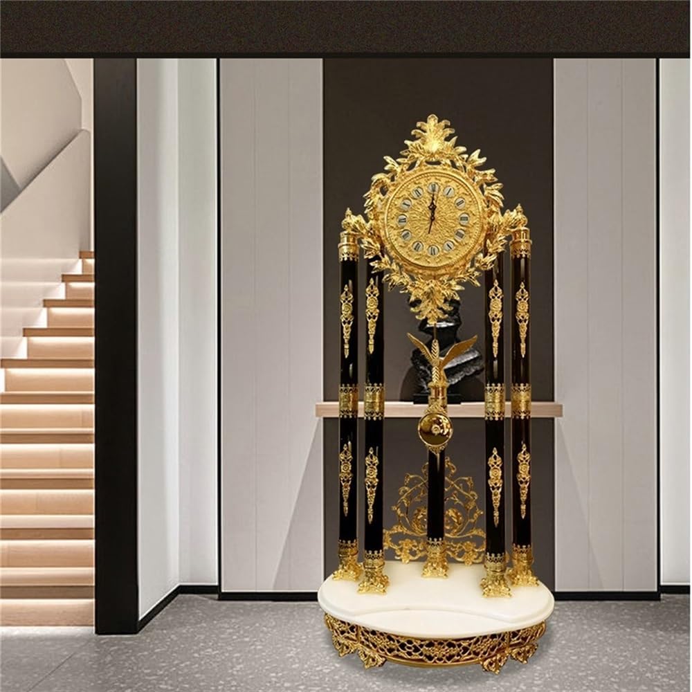 Grandfather Clock European Style Luxury Vintage Elegant Design Golden Floor Clock Retron High Grandfather Standing Grandfather Alarm