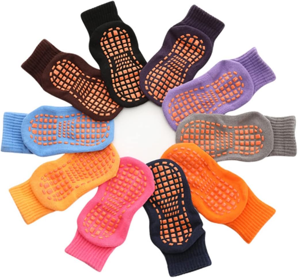 3pairs Non-slip Trampoline Socks for Boys and Girls Socks Years Non-skid Girls Boy Floor Cotton
