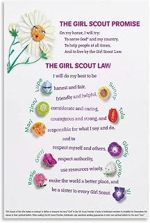 Girl Scout Promise And Law Poster Girl Scout Law Posters (18) Canvas Painting Posters And Prints Wall Art for Living Room Bedroom Decor 08x12inch(20x30cm) Unframe-style