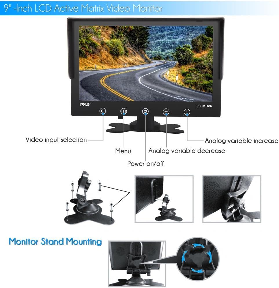Best Deal 🛒 Upgraded 2017 Backup Rear View Car Truck Camera & Monitor System, Waterproof, 9 LCD Display Monitor, Night Vision, Anti Glare, For Truck, RV Trailer, Vans Reverse Parking, DC 12-24V - PLCMTR92