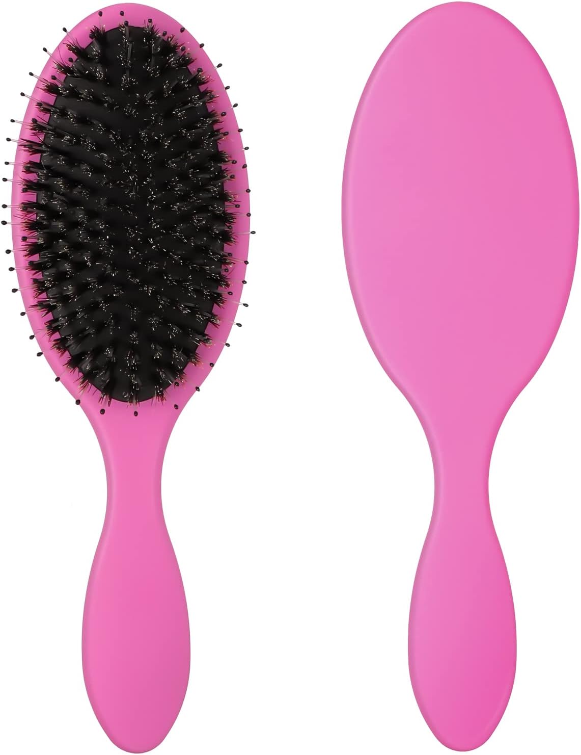 Hair Extension Brush and Detangler With Anti-Static Soft Boar Bristle, Soft Bristle Hairbrushes for Women, ROSE RED