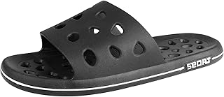 Plus Size Mens Shower Shoes Quick-Drying Bathroom Slippers with Drainage Hole Non-Slip Gym Slides Arch Support Pool Shower Sandals for Dorms