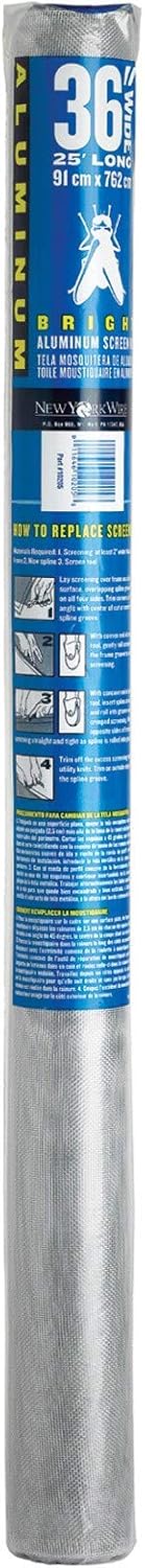 Saint GOBAIN ADFORS FCS9214-M Bright Aluminum Screen, 36" x 25'