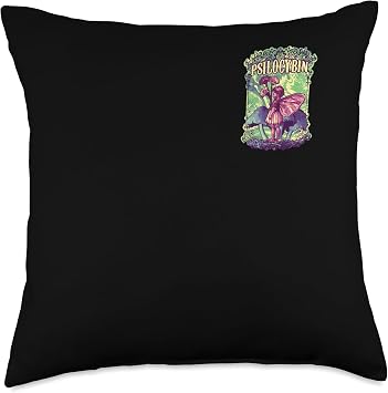 Psilocybin Fairy Mushroom Magic World Minimalist Throw Pillow