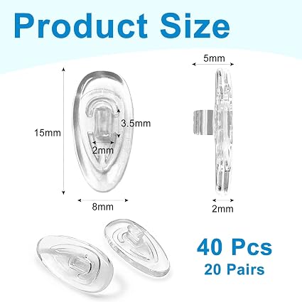 20 Paia Di Naselli Per Occhiali In Silicone Morbido – Forma D Antiscivolo, Adesivi Per Montature Di Plastica E Occhiali Da Sole