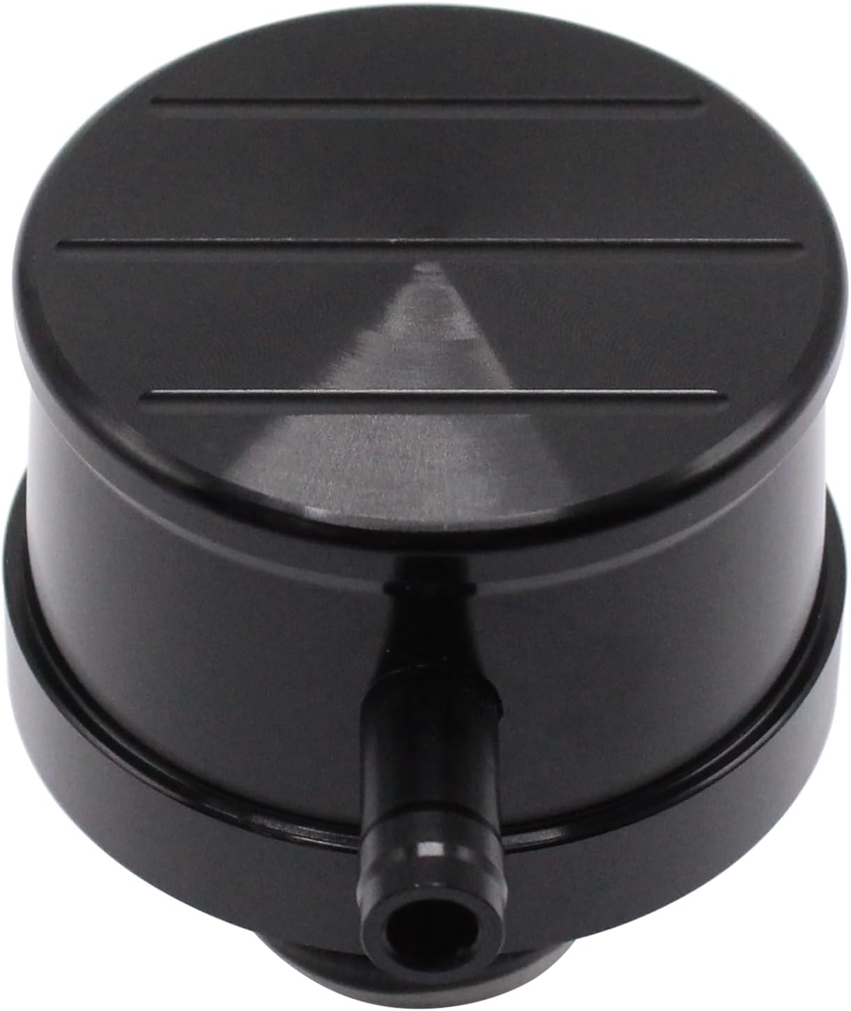 Black Aluminum Push-in Breather w/PCV Tube - Ball Milled w/ 1" Neck Fits for Chevy Ford 350 SBC BBC