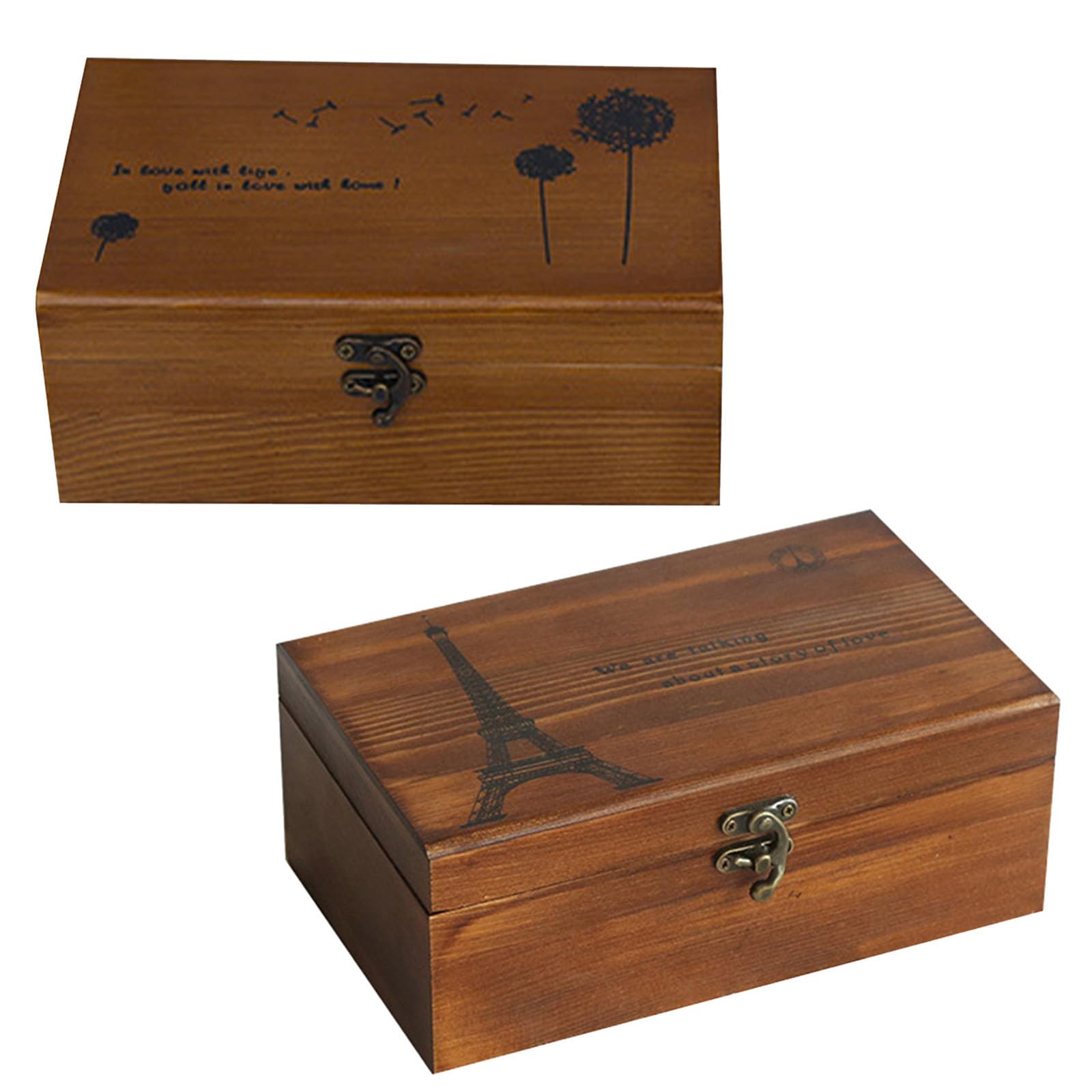 TOYANDONA 2 Piezas Caja de Costura de Madera Vintage Portátil para Almacenamiento de Hilos y Agujas con Tapa Organizador Compacto para Manualidades y Uso Doméstico