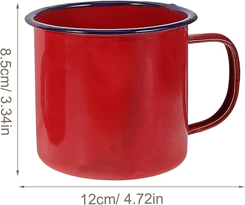 Miniatura 2 de Luxshiny 4 tazas esmaltadas vintage para camping, surtidas para oficina en casa y uso al aire libre y fácil de limpiar