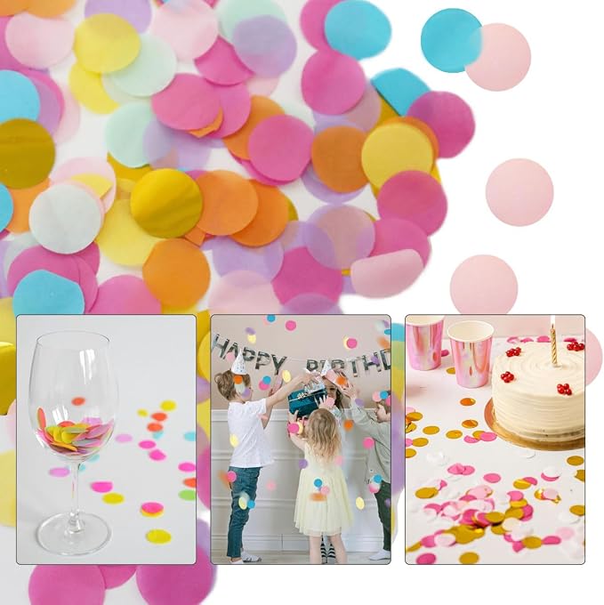 Confeti de Papel Redondo Multicolor 1 pulgada 10000 piezas miniatura 5
