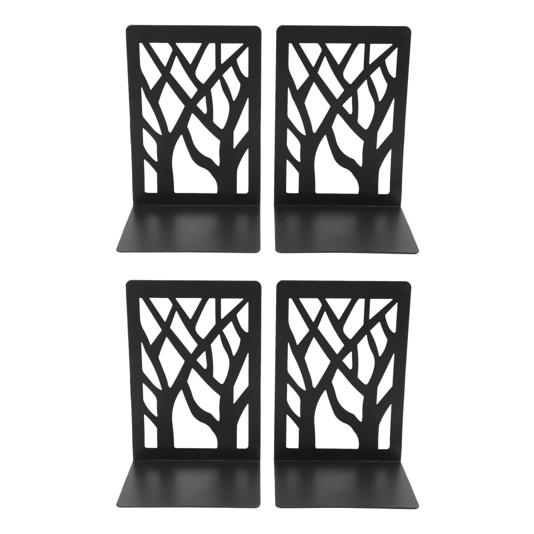 Jnchdghwa Book Ends for Heavy Books,Book Shelf Holder Home Decorative, Metal Bookends Black 2 Pair,Bookend Supports, Book Stoppers
