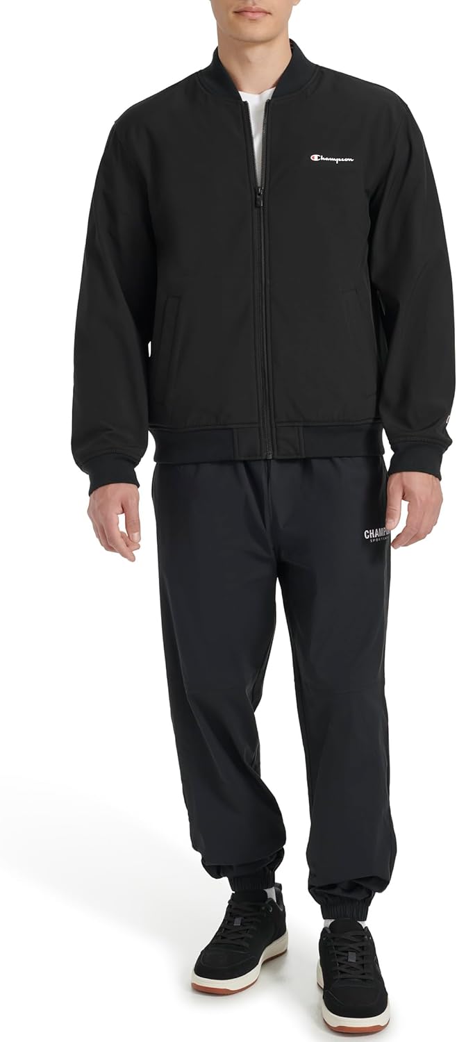 Champion Men's Soft Shell Sport Bomber Jacket With Logo