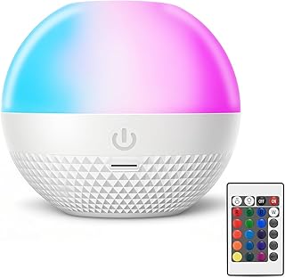 BYSYGLOBE Night Light, Dimmable Touch Lamp for Bedroom, 16 RGB Colors, 5 Brightness, Portable Rechargeable Bedside Table Lamp for Baby Nursery Living Room