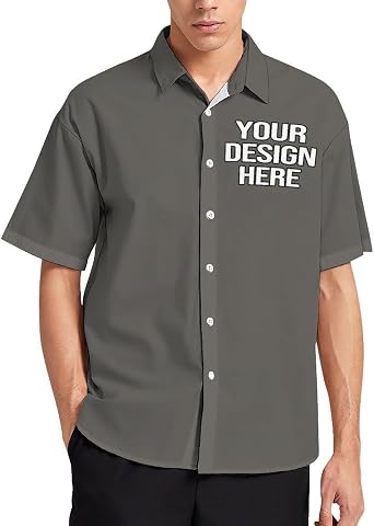 Custom Short-Sleeved Shirt with Face Photo Golf Shirt Design Your Own Personalized Hawaiian Short Sleeve