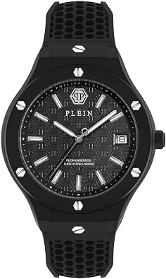 Philipp Plein Collection Luxury Mens Watch Timepieces with a Black Strap, Case and Dial