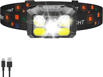 Headlamp Rechargeable LED, 400 Lumens with Red & White Light, 8 Modes, USB-C Charging, IPX4 Waterproof, for Running, Hiking, Fishing, and Camping