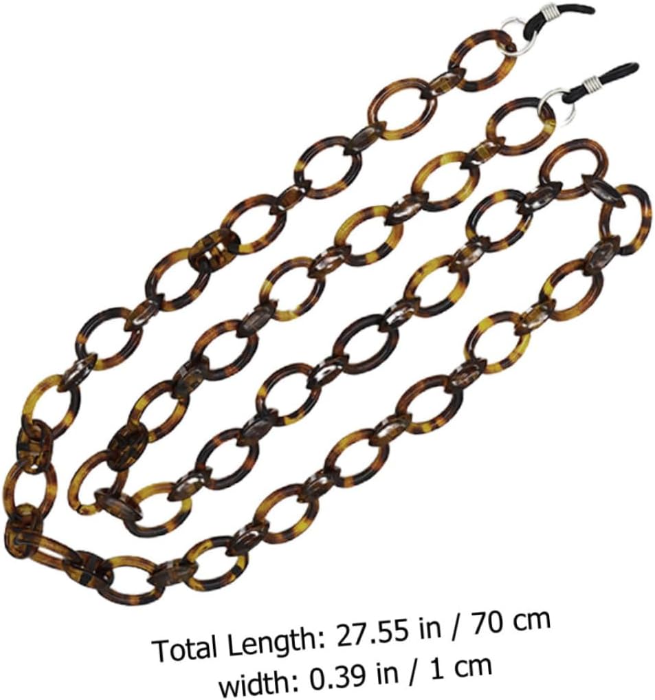 CALLARON Fashion Eyeglass Chain Strap Holder Necklace Mask Lanyard Tortoise Acrylic Design Comfortable for