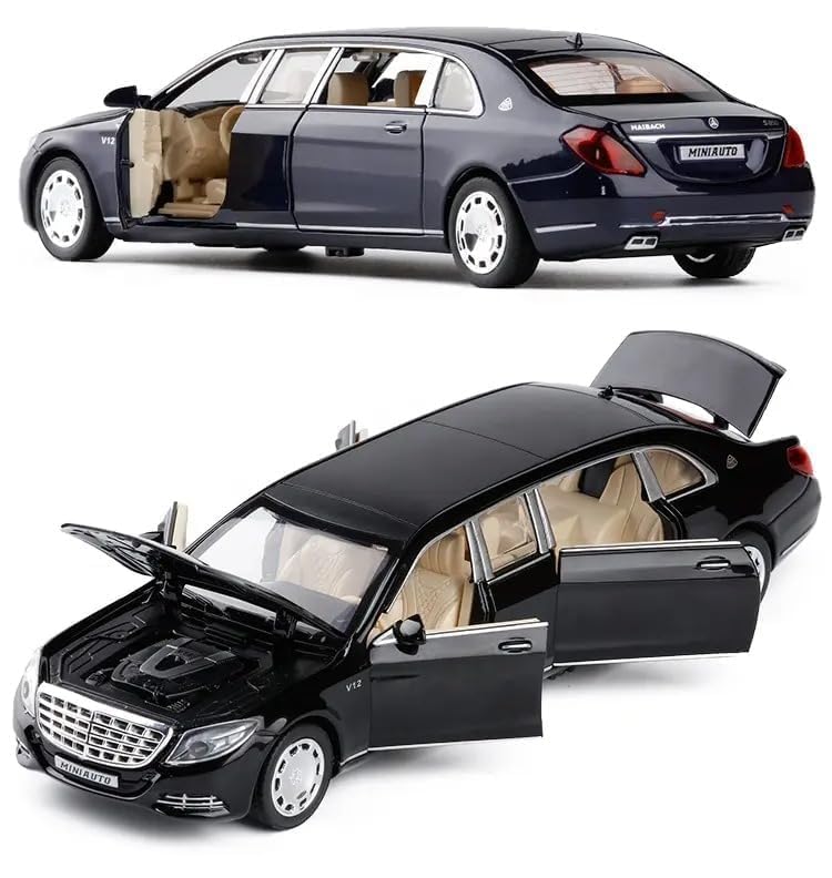 Image of SPITEN Mercedes Benz Maybach S650 Limousine 1:32 Diecast Scale Model Metal Pull Back Toy car for Kids with Openable Doors & Light, Music Toy Vehicle for Kids - Colors as Per Stock