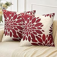2 Federe Per Cuscini Divano 60x60 Cm Con Stampa 3D Fiore Di Papavero Rosso - Federe Quadrate In Microfibra Anallergiche Con Cerniera Nascosta Per Arredo Moderno Letto E Sedia