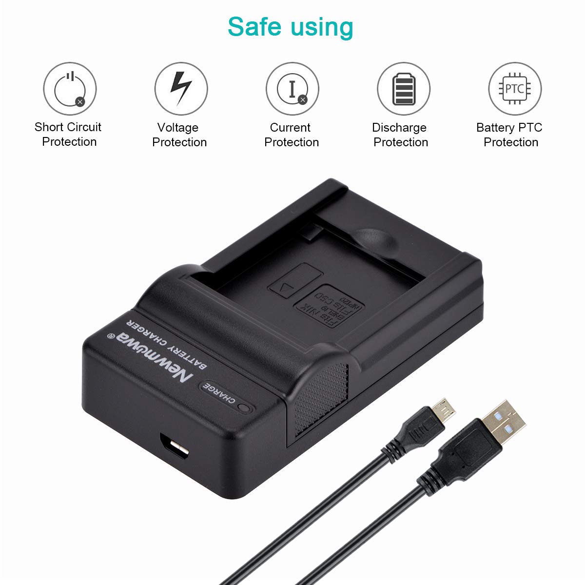Newmowa EN-EL19 Bateria Zamienna 2 szt. Przenośna Ładowarka USB do Nikon EN-EL19 Coolpix W100 S2500 S2600 S2700 S2800 S3100 S3200 S3300 S3400 S3500 S3600 S3700