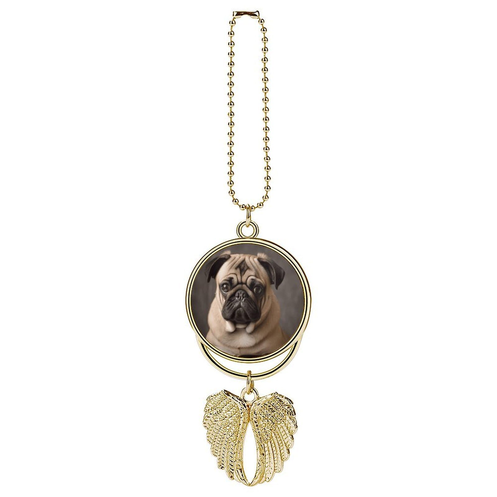 Animal Pug Dog Car Pendant Rear View Mirror Hanging Ornament Auto Metal Charm for Aesthetic Interior Decor. Lucky Car Accessories Cute Funny Hanging Decor for Car Truck