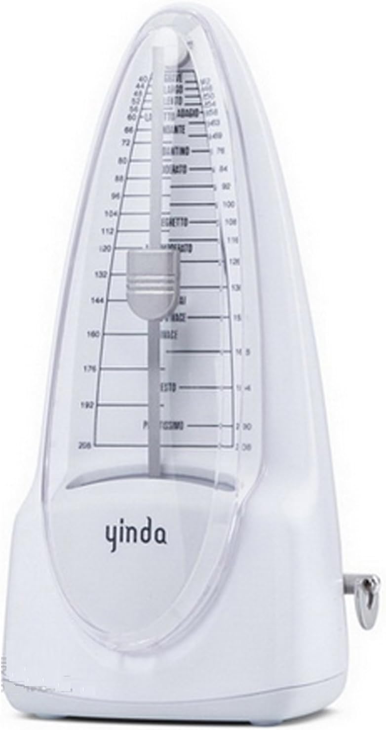 Elrido Mechanical Metronome for Musicians Piano Metronome Guitar Metronome for Violinist Ukulele Player Transparent White Color