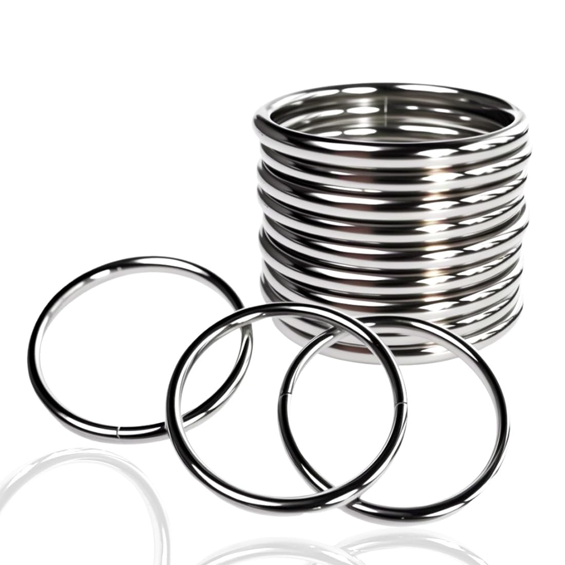 Ewparts 12 Pack 2 Inch Metal Macrame Rings, 4mm Thick Heavy Duty Welded O Rings for Crafts, Smooth Rust-Resistant Steel Circles for Jewelry Making, Plant Hanger, Dog Collar & DIY Sewing (2 inch/12)