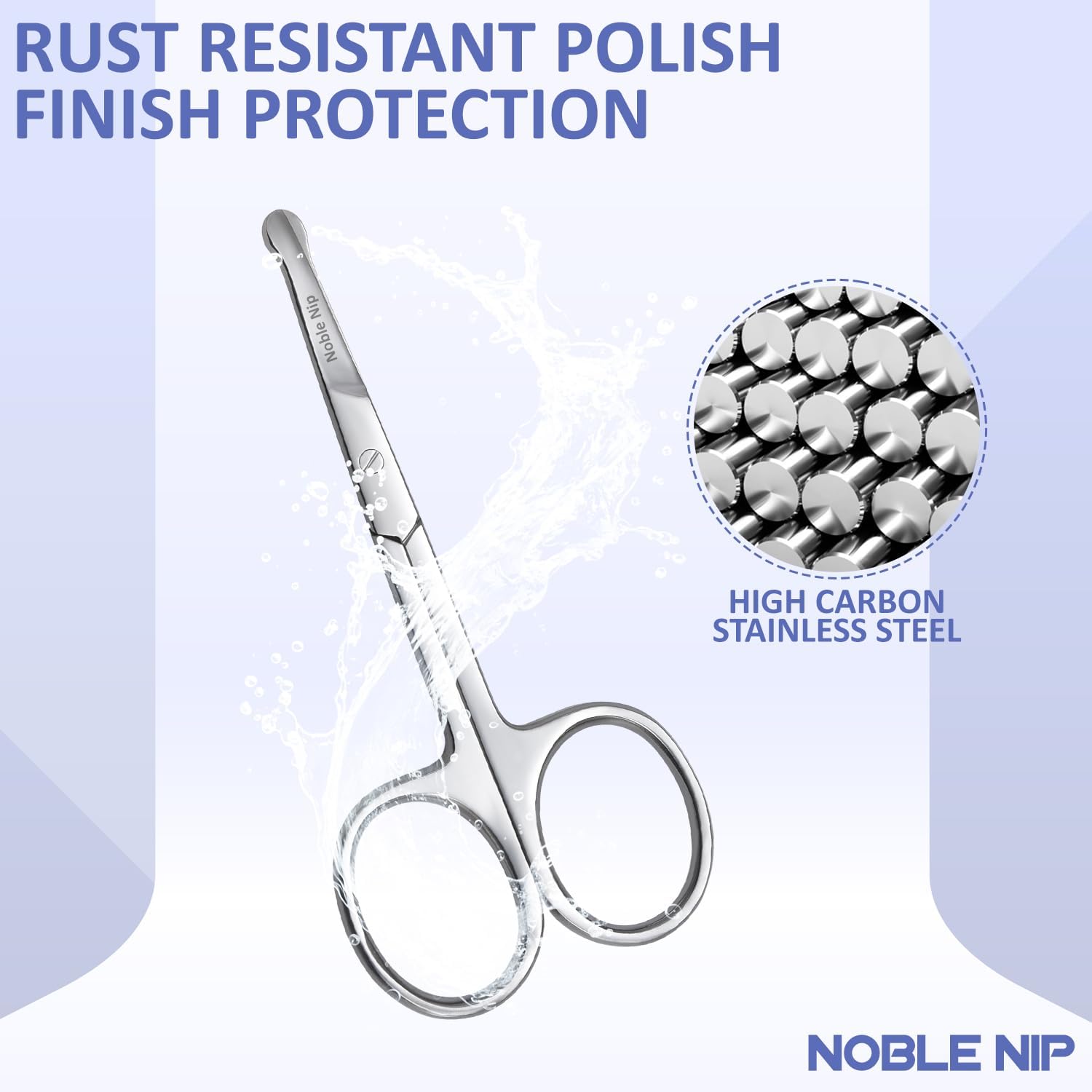 Nose Hair Scissor Premium Japanese Stainless Steel Beauty scissor Rounded Tip Safety Blade Small scissor for Grooming Eyebrow Eyelash & Mustache scissor for Men Women and Kids.