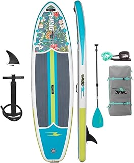DRIFT Aero 10 FT 8in Inflatable Adult Stand Up Paddle Board Kit Includes Accessories Adjustable Paddle iSUP Travel Bag Blow Up Pump Safety SUP Coiled Leash Native