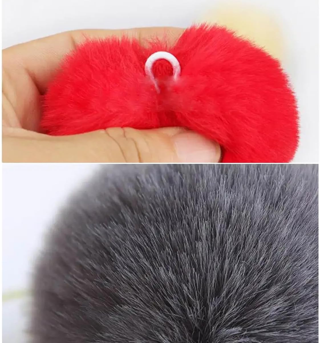 Gumney 10Pcs Faux Fur Pom Pom Balls, Round Soft Fluffy Pompoms for Knitting Hats Keychains Scarves Shoes Bags Sewing Crafts Accessories, Hot Pink, 3.93in