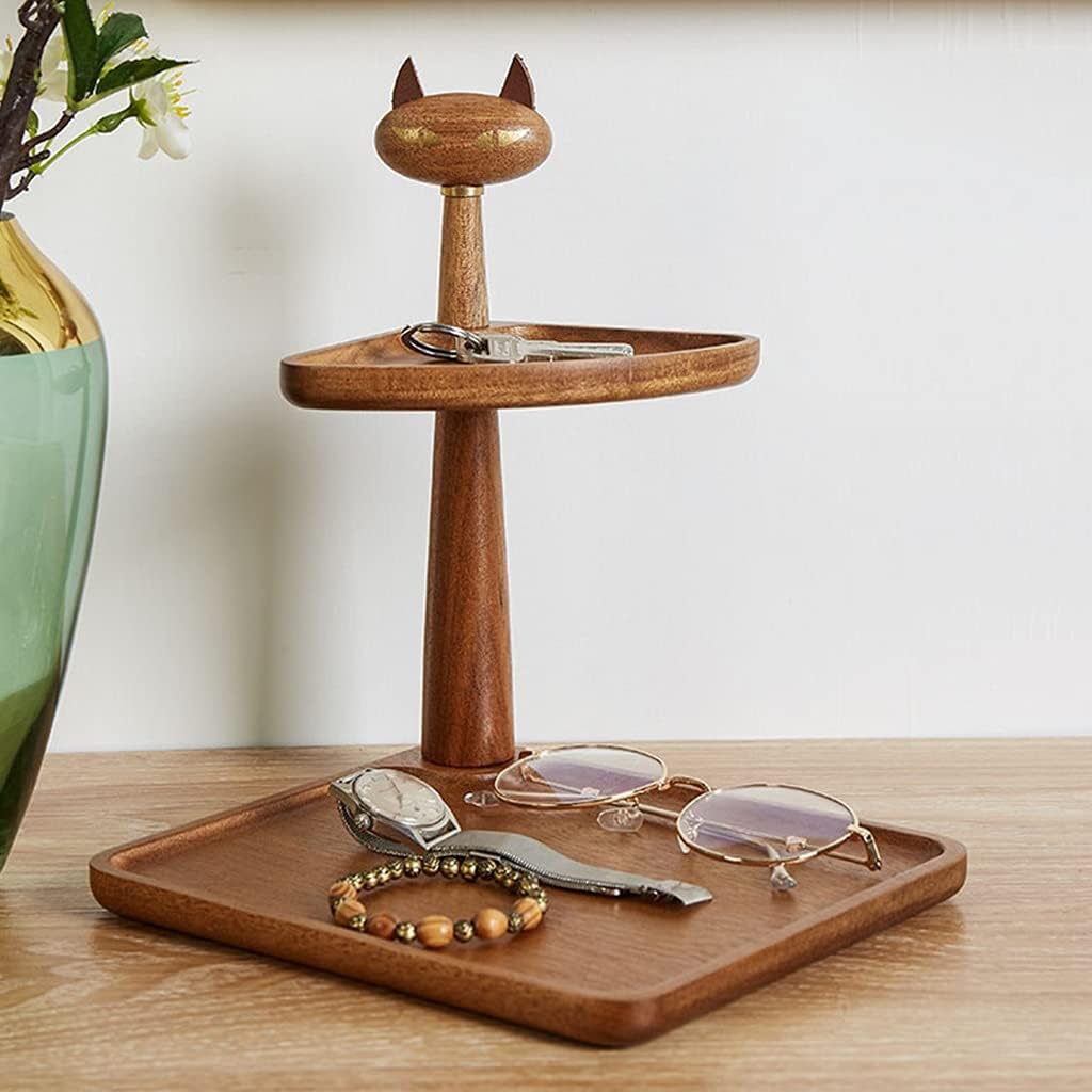 Wooden Jewelry Organizer Tray, Solid Wood Key and Coin Holder, Entryway Desktop Storage for Phones, Watches, and Accessories – Elegant Home Decor Solution image 2