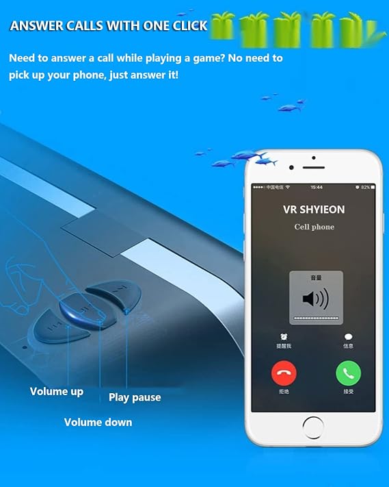 VR Headset for Phone, Virtual Reality Headsets with HD 110°FOV Anti-Blue Light Lenses Compatible iPhone/Android 4.7-7.2 Kids girls and boys gifts toys (Black)