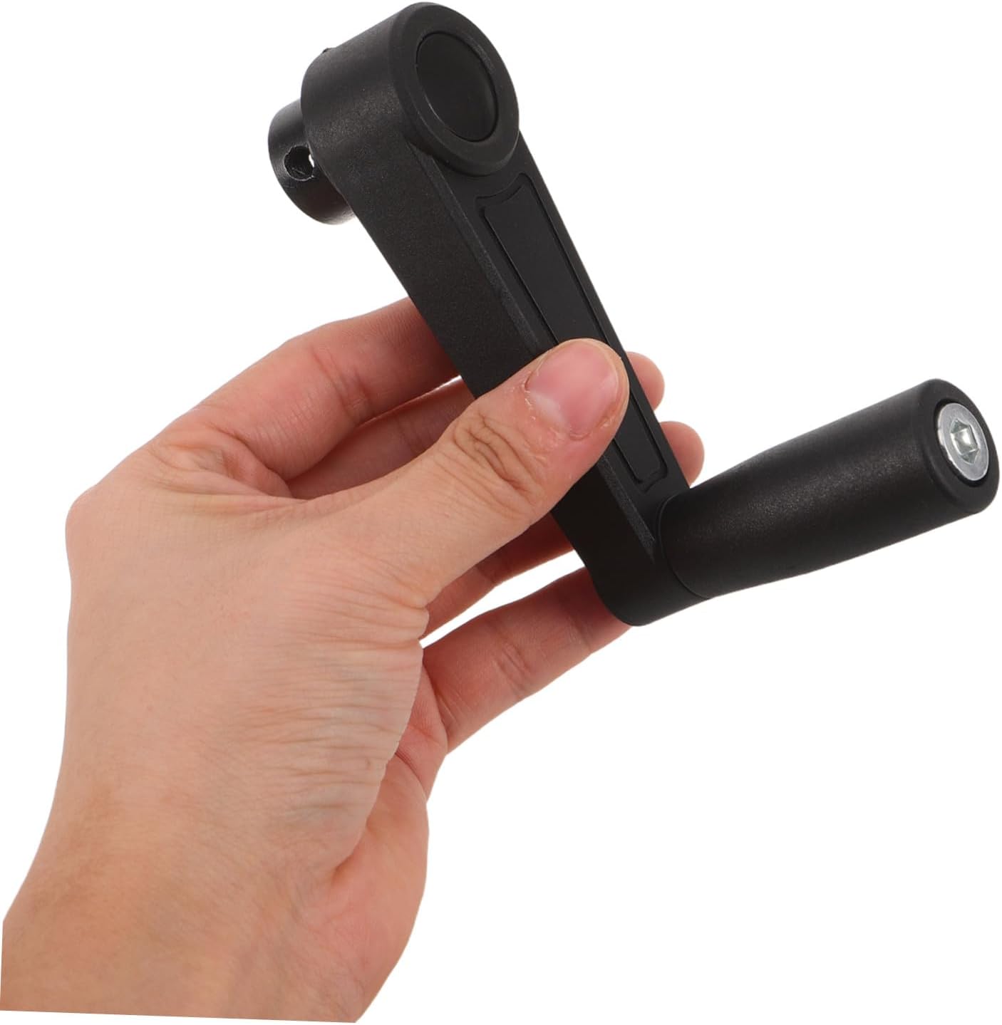 Black Plastic Hand Crank Handle with 10mm Round Hole
