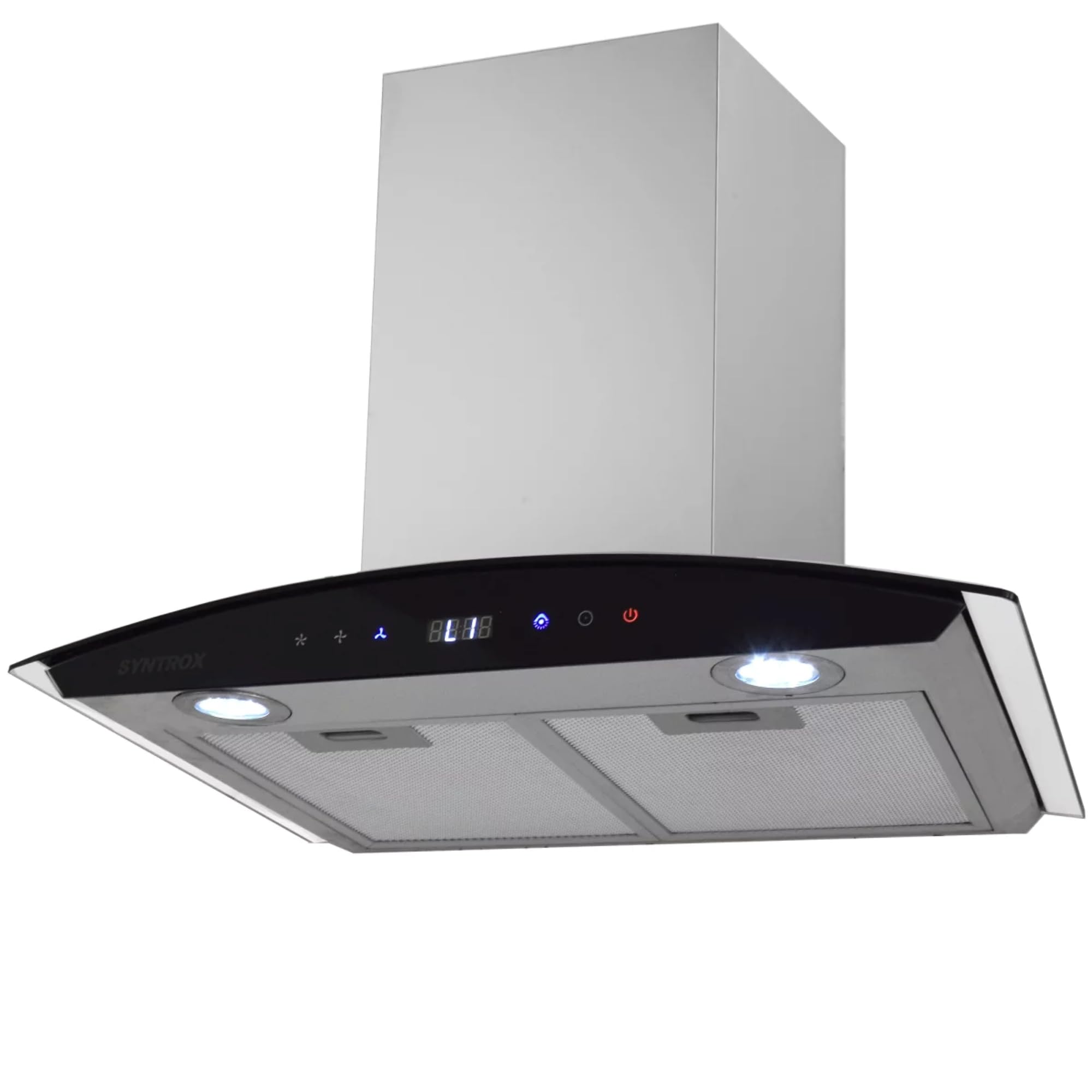 Syntrox Germany Dunstabzugshaube 60 cm Touch Screen 3 Leistungsstufen Spülmaschinenfeste Fettfilter Flüsterleiser Betrieb