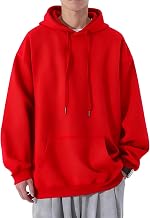 Hisitosa Men's Hoodie, Autumn Clothing, Fleece Lined, Long Sleeve, Sweatshirt, Loose, Large Size, Casual, Hooded, Soft, Comfortable, Thick, Winter Clothing, Unisex