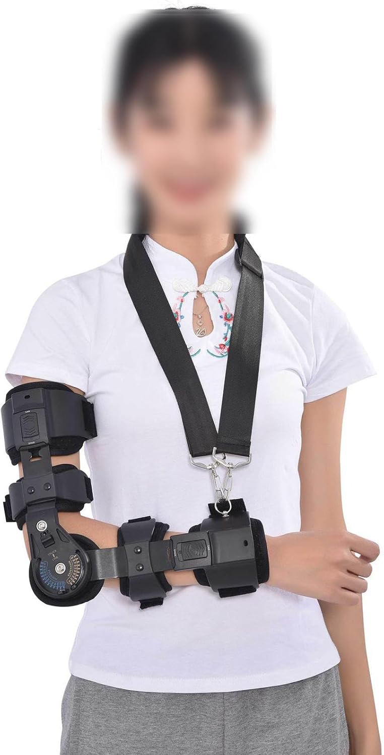 Men Women Adult Elbow Fixed Brace, Adjustable Elbow Splint Immobilizer for Elbow Dislocation or Luxation and Soft Tissue Injuries, Elbow Brace Support Left or Right Elbow,righ，Right