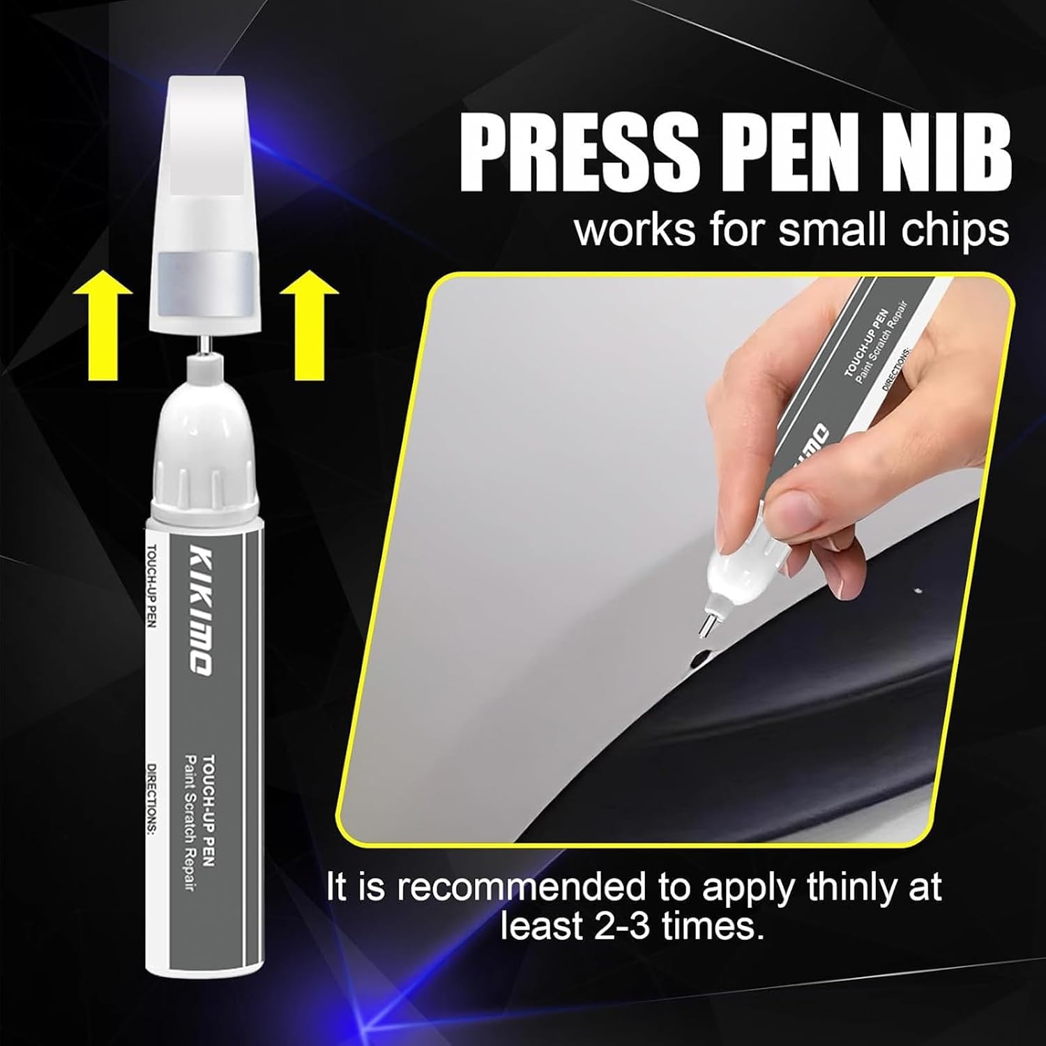 KIKIMO for Ford Touch Up Paint(Hot Pepper Red Metallic Tinted Clearcoat(EA/M7403A)), Car Paint Repair Kit for Ford, 2 In 1 Scratches Repair with Pen Tip and Brush, Color-Matched for Quick & Easy Fix