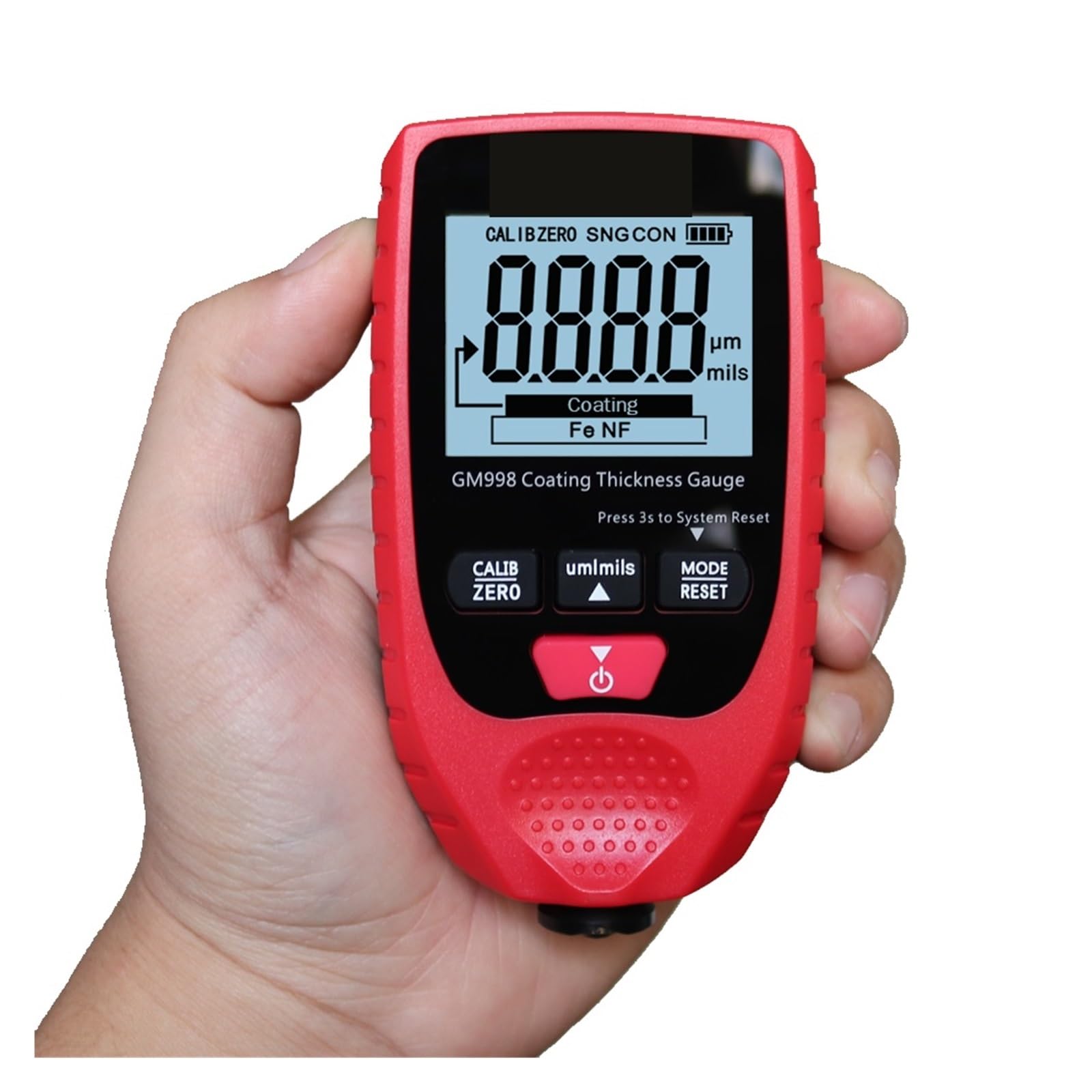 Miernik grubości lakieru, Lakier samochodowy miernik grubości lakieru galwaniczny powłoki metalowej 0-1500um Fe i NFe(Rood)