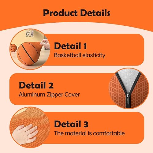 Miniatura 6 de Baloncesto silencioso 2026, pelota de baloncesto de rebote potente con cubierta de tela, lavable, espuma sintética duradera de grado profesional,