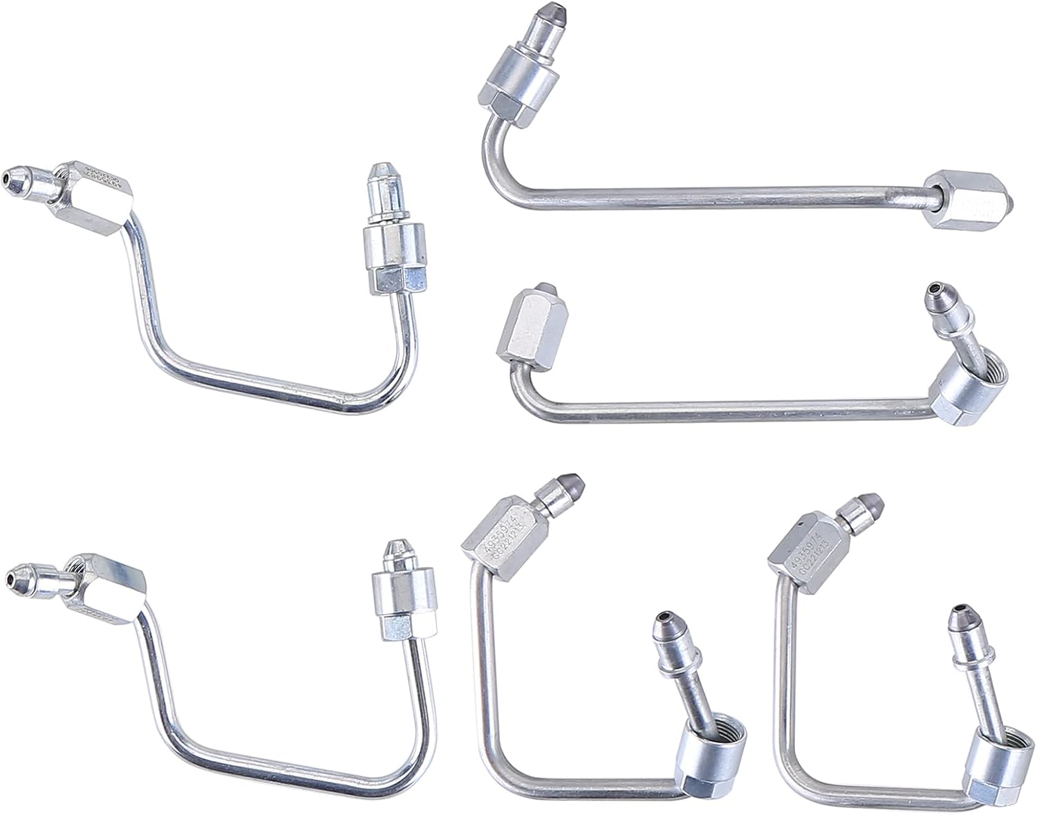 6PCS Fuel Injection Lines, Engine Fuel Injector Feed Line Compatible with Dodge Cummins Diesel 6.7L 2007-2018 Replace 4935976 4935974 4935982 4935981 Complete Injector Fuel Line Set