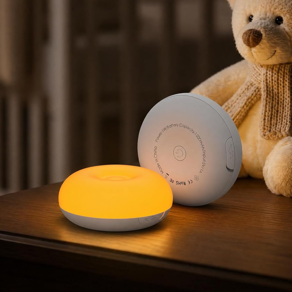 Luz nocturna para bebé, luz de huevo para guardería con diseño de tapa mejorado | Brillo ámbar de 1800K, lámpara nocturna táctil, atenuación continua, memoria de brillo, luz nocturna recargable para lactancia materna