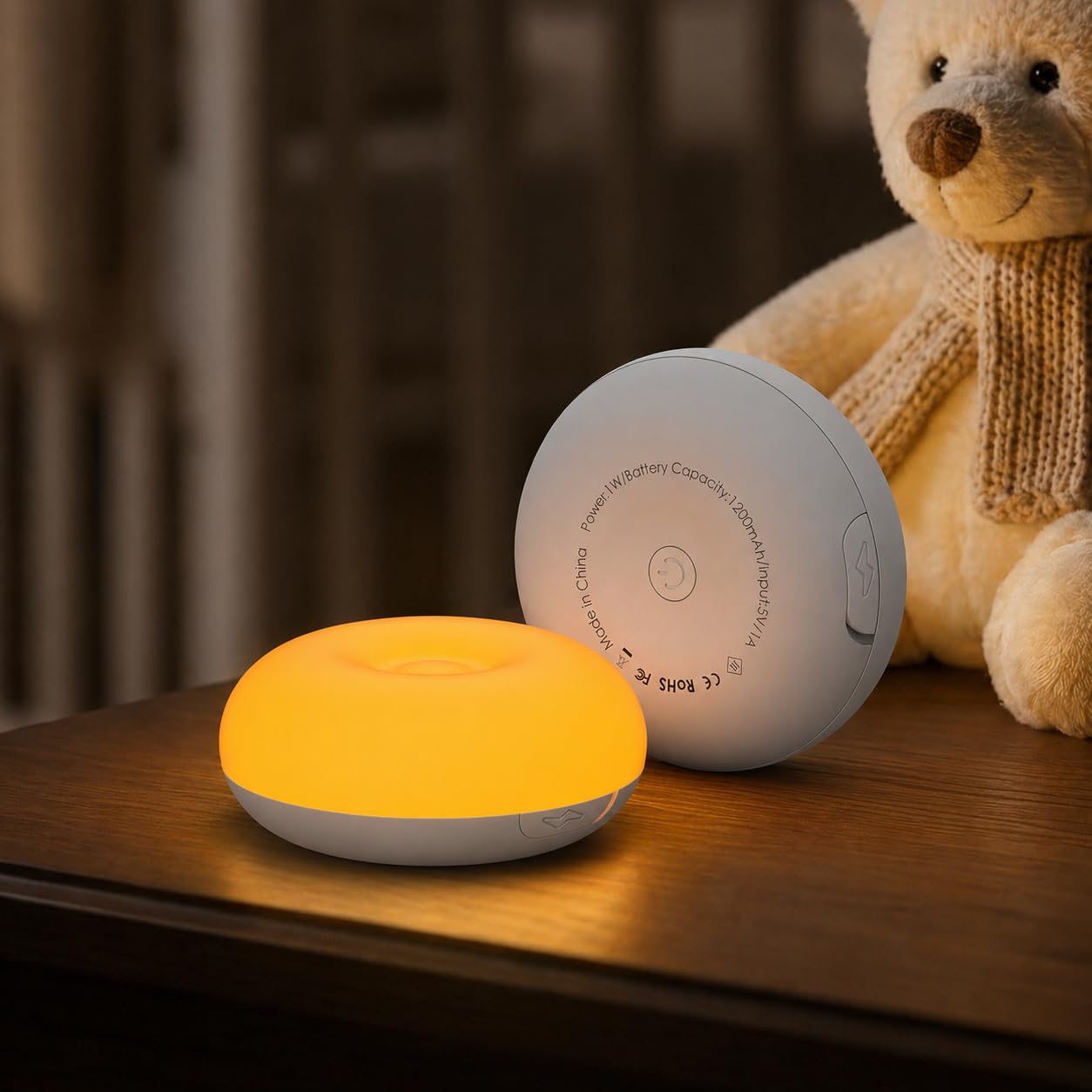 Bakzon Luce notturna per bambini, senza luce blu, lampada da notte per l'allattamento al seno, morbida luce notturna in silicone senza BPA con temperatura a 3 colori, cura degli occhi, design a
