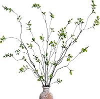 Cherica 4pcs 47.2" Artificial Ficus Branches Faux Eucalyptus Stems - Realistic Fake Greenery for Vases, Centerpieces & Home Decor