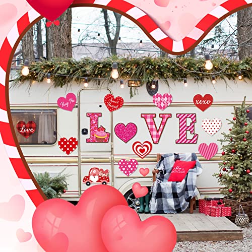 Valentine's Day Garage Door Decoration Magnetic Stickers Happy Magnets Refrigerator Stickers Proposal Cruise Door Decorations Magnetic For Valentine's Window Door #TOP2