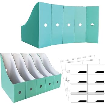 ANSSDO Cardboard Magazine Holder Pack of 12 Premium Magazine Holder for Desk Foldable Large Volume Magazine Organizer as Book Container or Folder Holder for Office or School